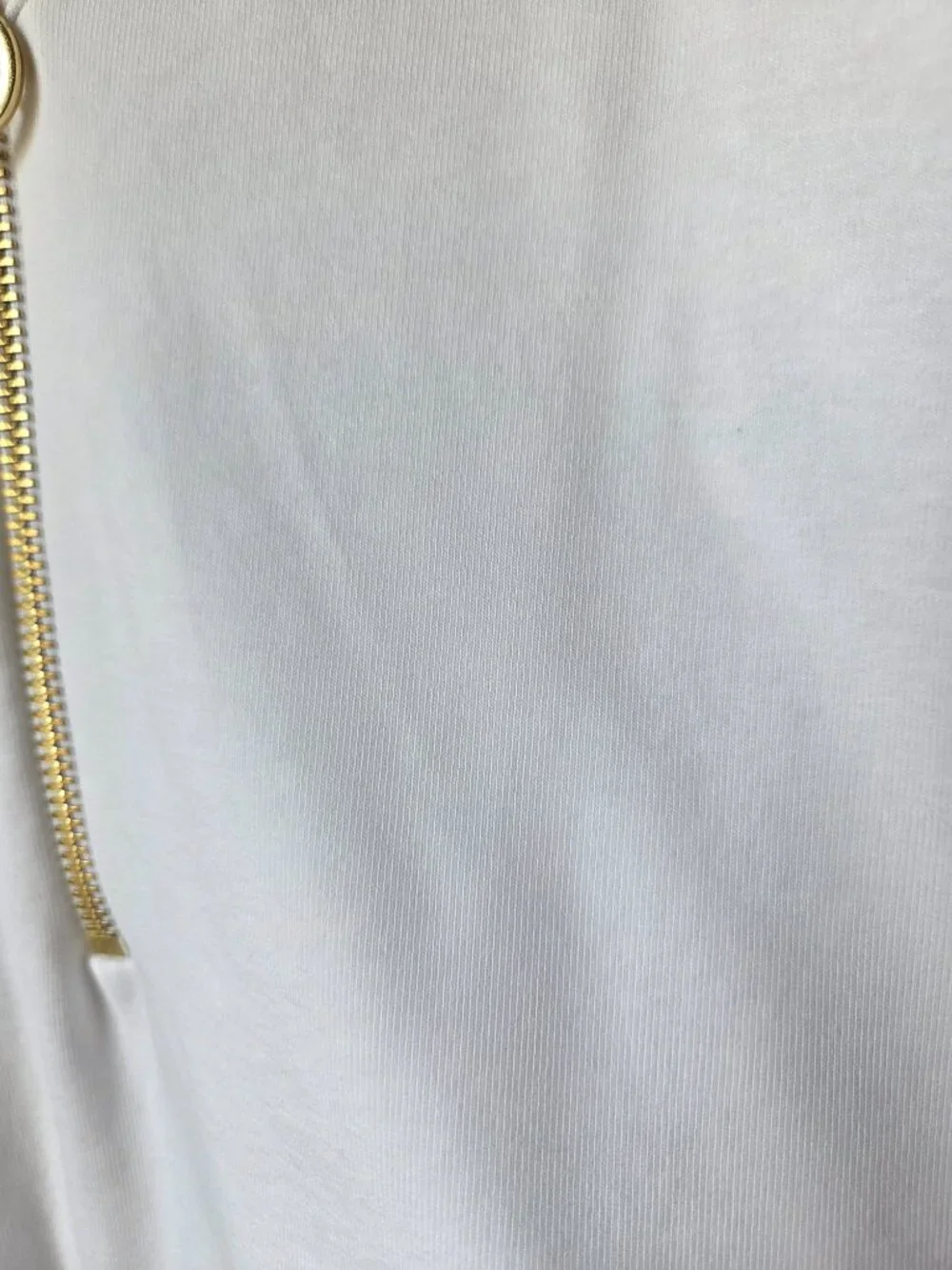 LIKE NEW NEVER WORN MICHAEL KORS WHITE V NECK ZIPPED TEE COTTON BLEND SIZE XL